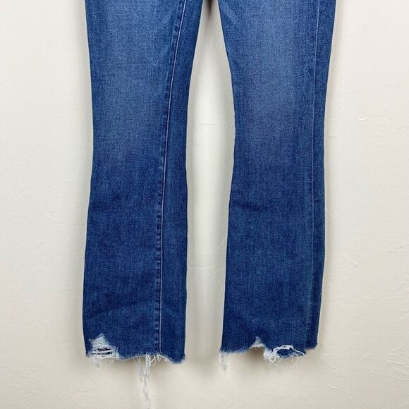 Abercrombie & Fitch High-Rise Ankle Flare Jeans - Frayed Hem - Picture 5 of 8